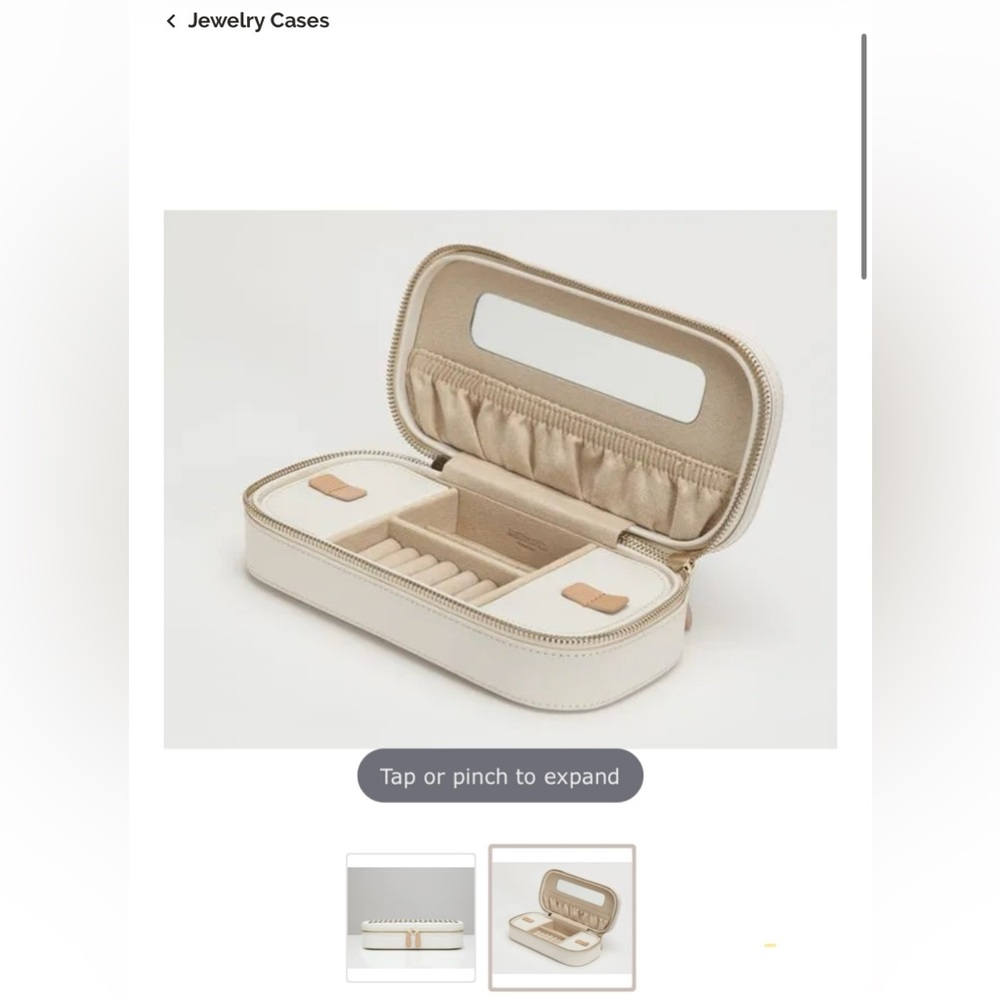 Wolf Chloé Cream Zip Up Leather Jewelry Case nwt